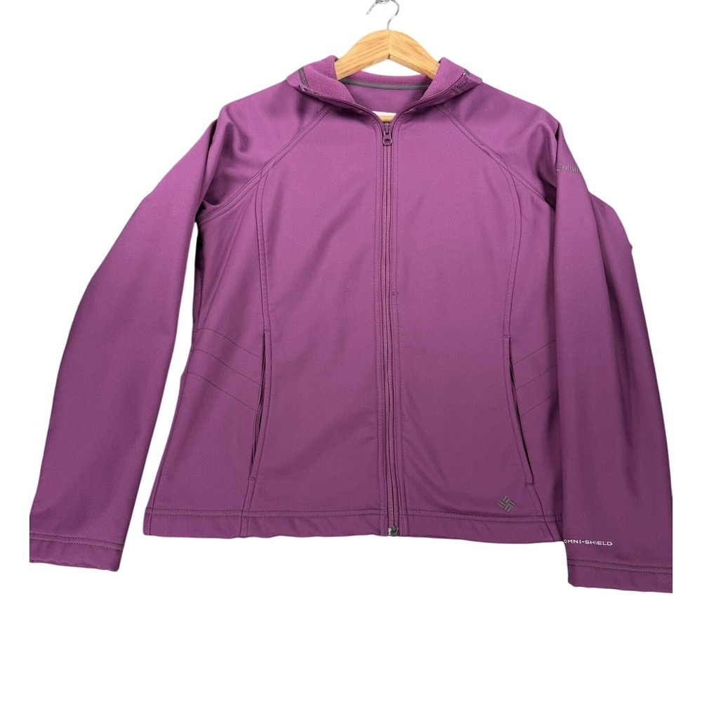 Columbia Omni- Shield Hiking Softshell Jacket Women's M Purple Fleece Lined